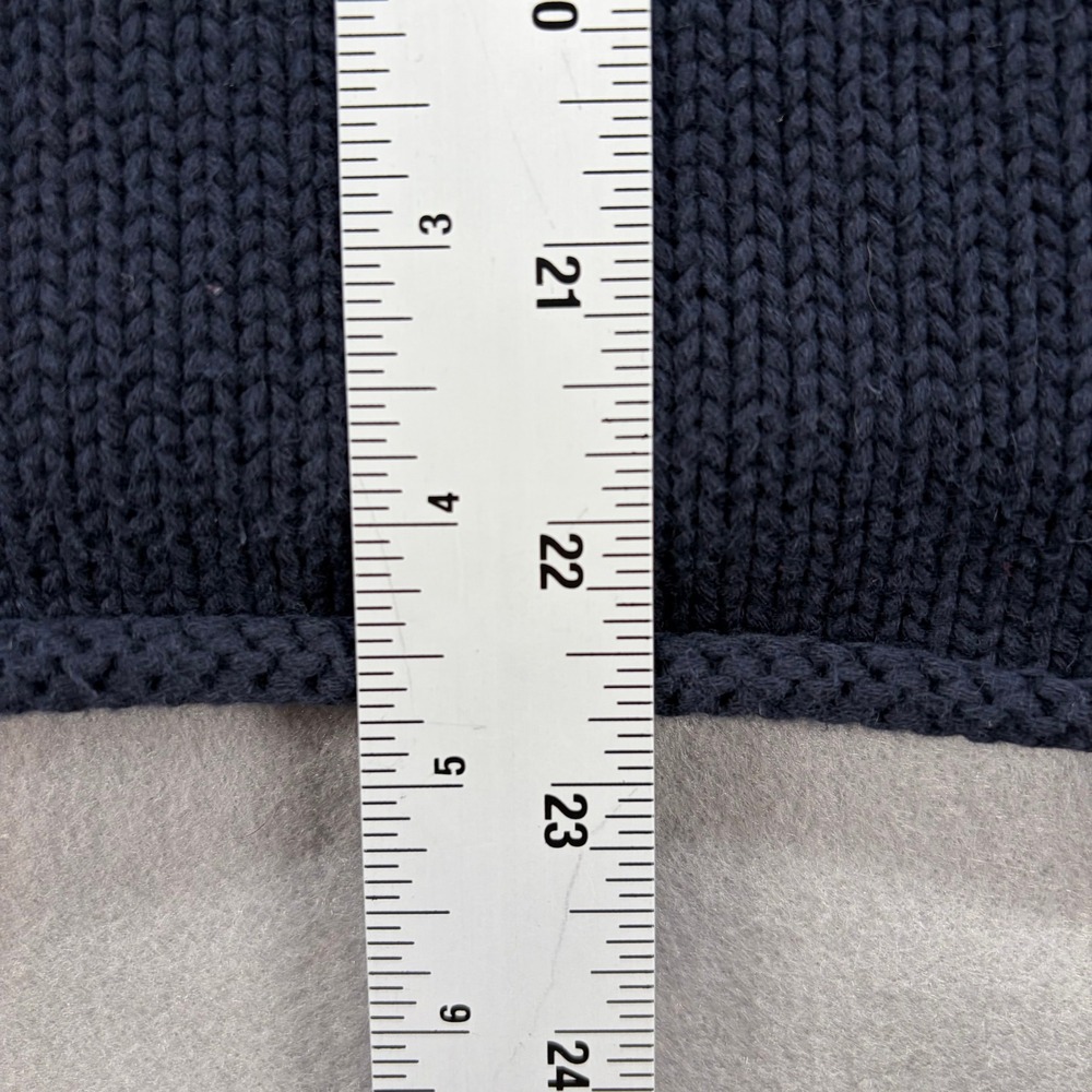 J.Crew Knit Hoodie Sweater Womens M Navy Blue Button Placket 62250 - Picture 9 of 9